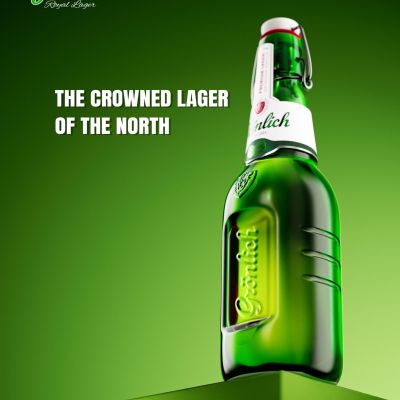 Werbemotiv für Lagerbier (Groenlich) mit frischer Ausleuchtung und Color-Grading.